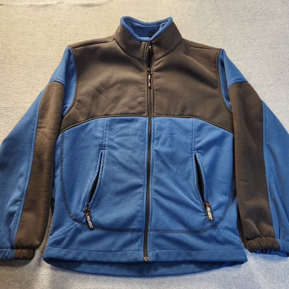 Alpine Design Mens M Blue‎ Black Full Zip Hiking Jacket Fleece Outdoor Coat